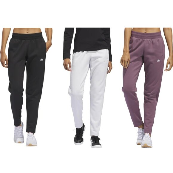 NWT Adidas Women's Relaxed Fit Tapered Legs Fleece Pants XS-2XL $60 10HL263 - Picture 1 of 1